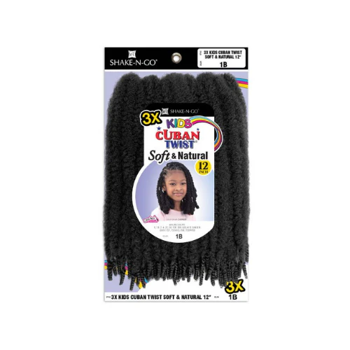 3X Kids Cuban Twist Soft & Natural 12" FreeTress Equal Synthetic Braiding Hair by Shake-N-Go - Image 3