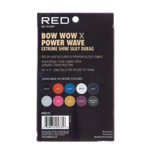Bow Wow X Power Wave Extreme Shine Silky Durag - Red by Kiss - Image 3