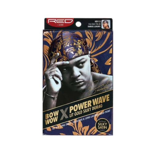 Bow Wow X Power Wave Lit Gold Silky Durag - Red by Kiss - Image 7