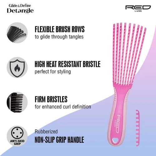 Glide and Define Detangle Brush 9 Rows by Red By Kiss - Image 3