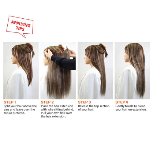 18" Halo Straight Platino Invisible Wire Extensions by Eve Hair - Image 3