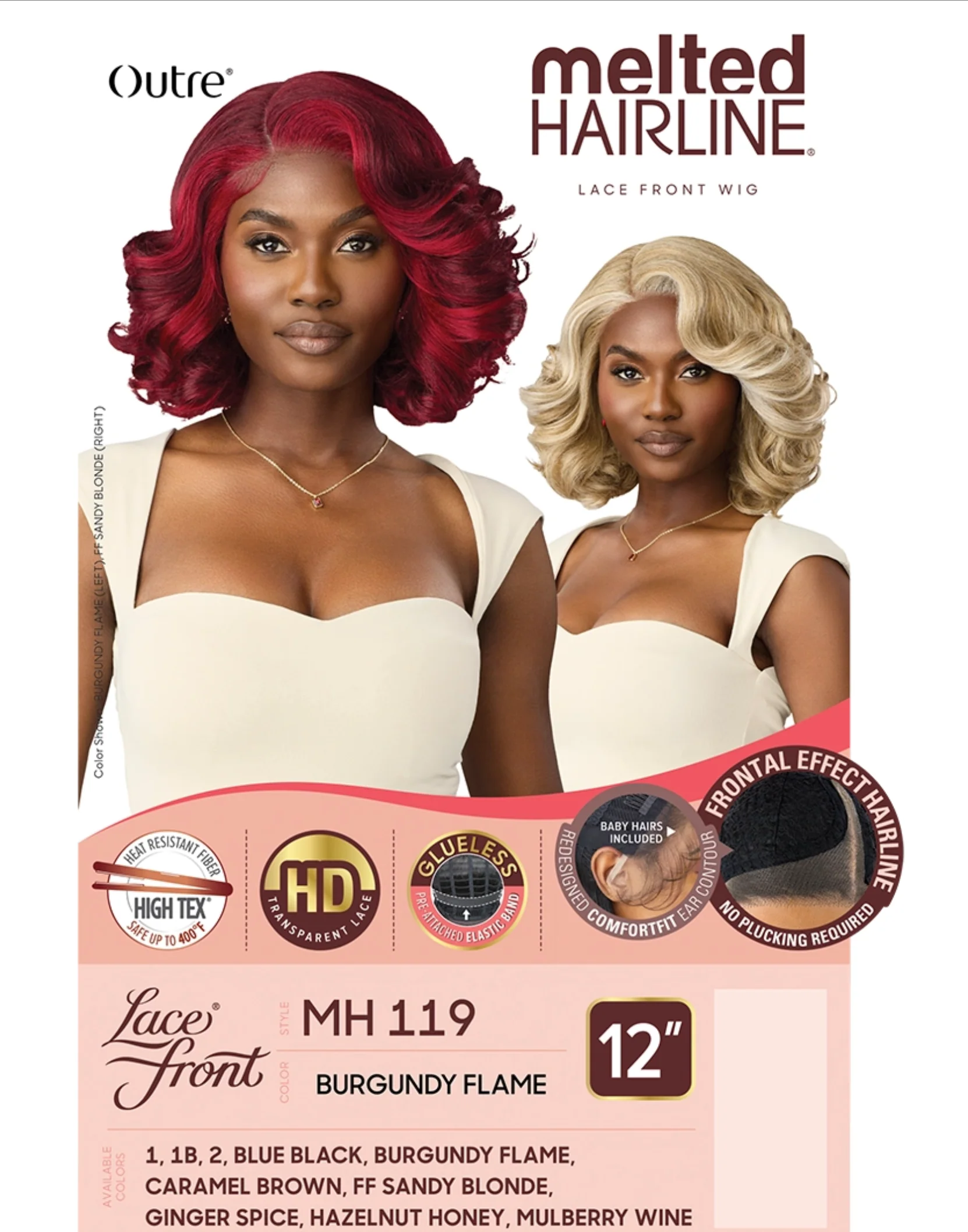MH 119 Melted Hairline Glueless HD Synthetic Lace Front Wig by Outre - Image 5
