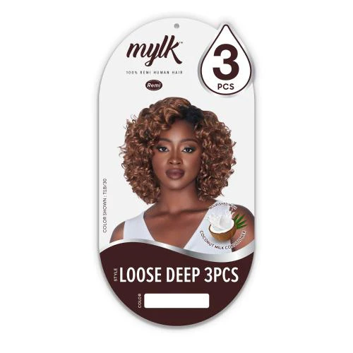 Mylk Loose Deep 3pcs 100% Remi Human Hair Extensions by Outre - Image 3