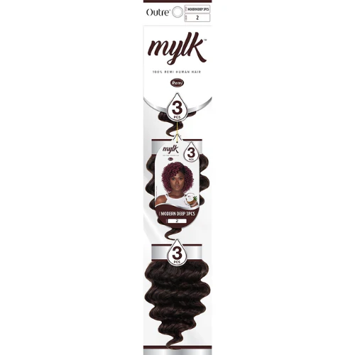 Mylk Modern Deep 3pcs 100% Remi Human Hair Extensions by Outre - Image 4