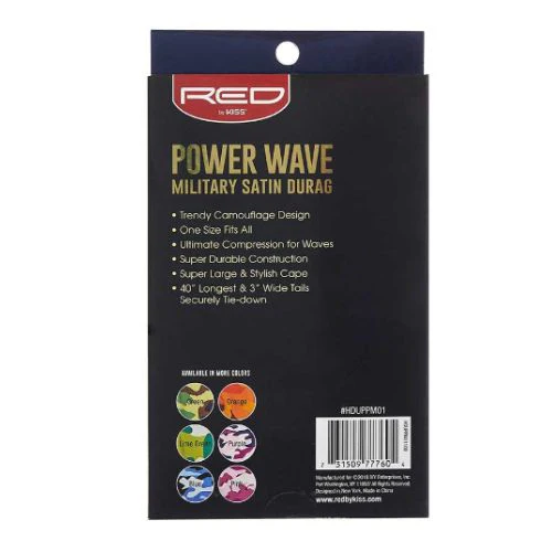 Power Wave Military Satin Durag - Red by Kiss - Image 3