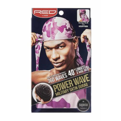 Power Wave Military Satin Durag - Red by Kiss - Image 4