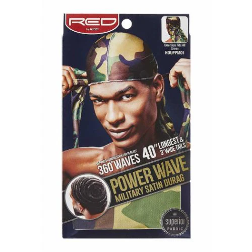 Power Wave Military Satin Durag - Red by Kiss - Image 5