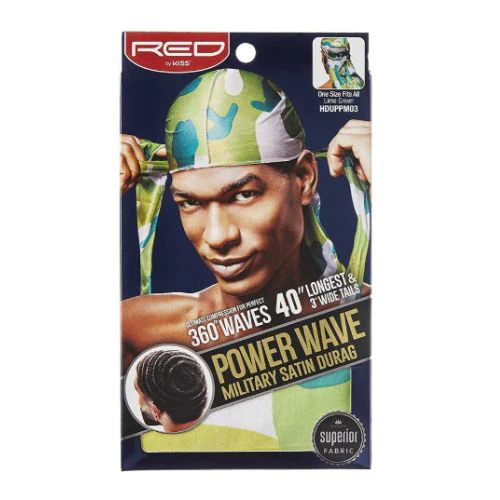 Power Wave Military Satin Durag - Red by Kiss - Image 7