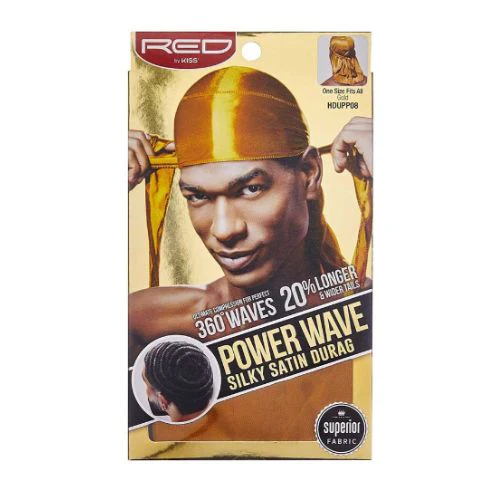 Power Wave Silky Satin Durag Solid Colors - Red by Kiss - Image 10