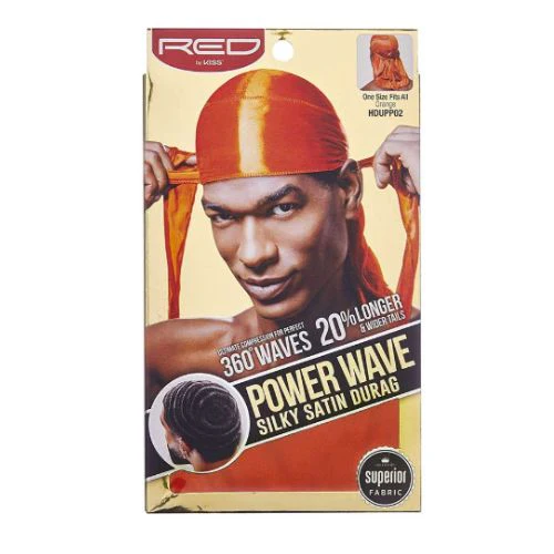 Power Wave Silky Satin Durag Solid Colors - Red by Kiss - Image 5