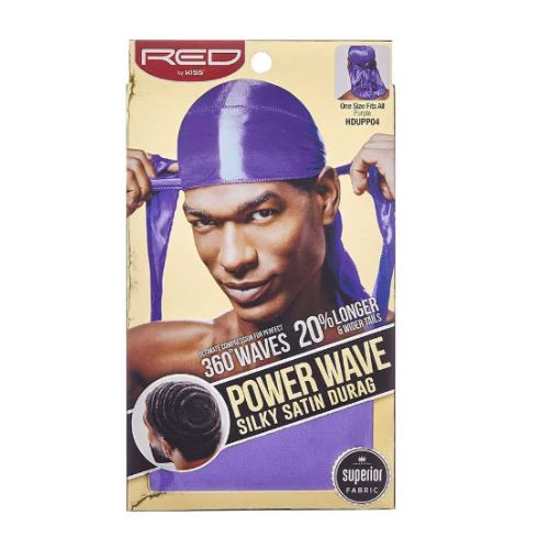 Power Wave Silky Satin Durag Solid Colors - Red by Kiss - Image 7