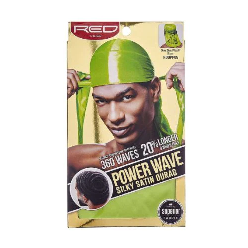 Power Wave Silky Satin Durag Solid Colors - Red by Kiss - Image 8