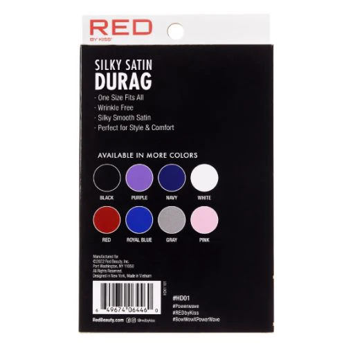 Premium Silky Satin Durag - Red by Kiss - Image 3