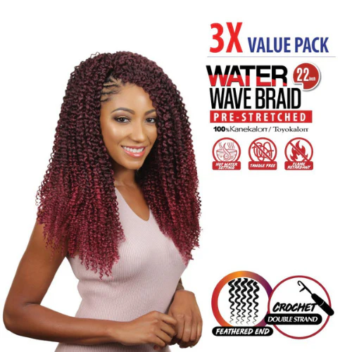 22" Water Wave Braid Pre-Stretched Braiding Hair 3x by Eve Hair - Image 3